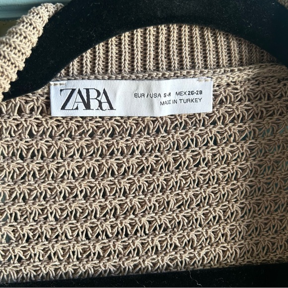 Zara Knit Polo Collared Oversized Cardigan Short Sleeve Button Up Lightweight M - Picture 12 of 14